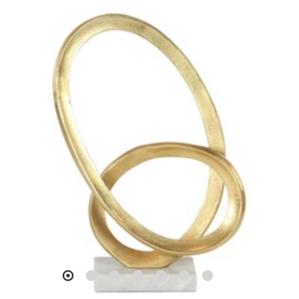 Gold 17” Aluminum Marble Abstract Loop Sculpture